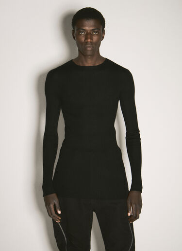 Rick Owens 울 골지 스웨터  블랙 ric0157008