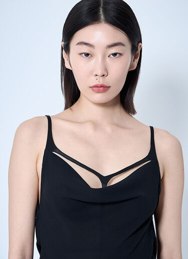 Mugler Crepe Maxi Dress Black mug0259003