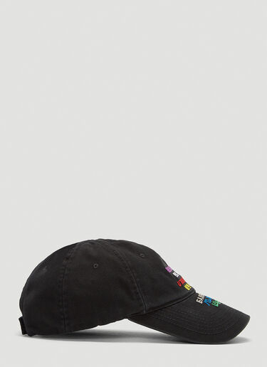 Balenciaga Multilanguages Baseball Cap Black bal0143052
