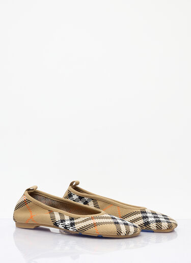 Burberry 格纹针织婴儿芭蕾鞋 米色 bur0258020