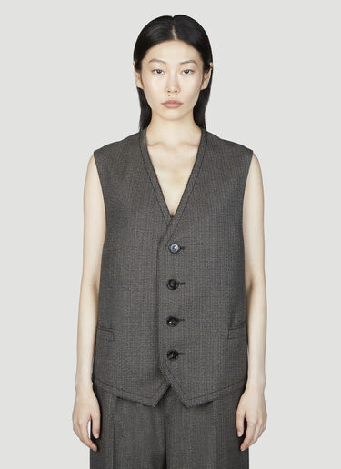 Bottega Veneta Houndstooth Wool Gilet Brown bov0255107