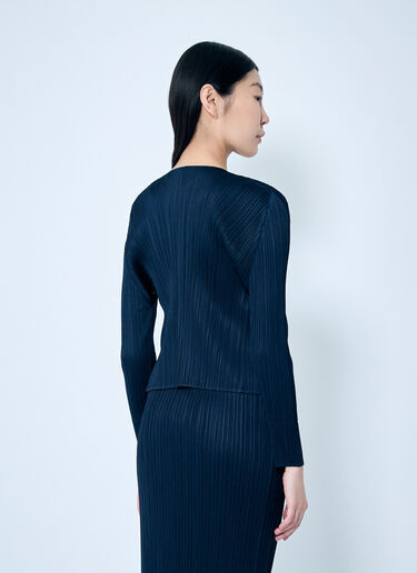 Pleats Please Issey Miyake Pleated Cardigan Blue plp0259018