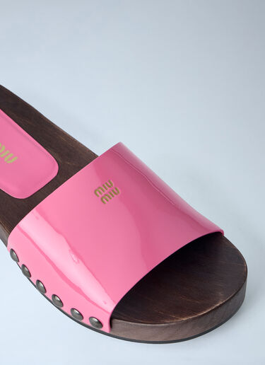 Miu Miu Studded Slide Sandals Red miu0263052