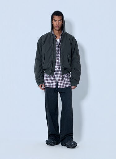 Balenciaga Hooded Bomber Jacket Grey bal0163008