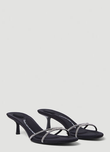 Alexander Wang Dahlia Crystal Heeled Sandals Black awg0250037