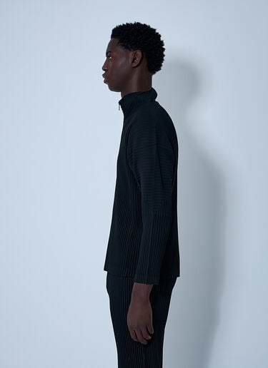 Homme Plissé Issey Miyake Pleated Zip-Up Jacket Black hmp0161014