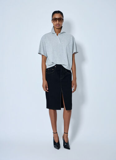 Saint Laurent Short Sleeve Polo Shirt Grey sla0263002