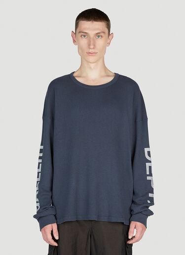 Gallery Dept. Logo Print Thermal Sweatshirt Blue gdp0153004