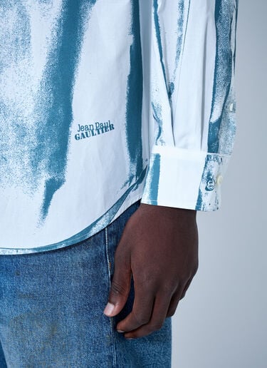 Jean Paul Gaultier Abstract Print Button-Down Shirt Blue jpg0164004