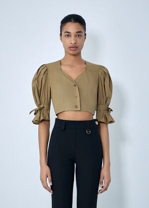 Chloé Structured Cropped Blouse Olive chl0264005