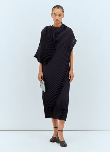 Issey Miyake Wrapped Pleats Dress Navy ism0258005