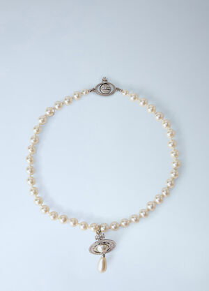 Vivienne Westwood One Row Pearl Drop Choker Silver vvw0366038