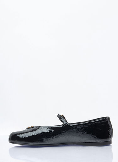 Prada 베르니체 발레리나 플랫 슈즈 블랙 pra0259001