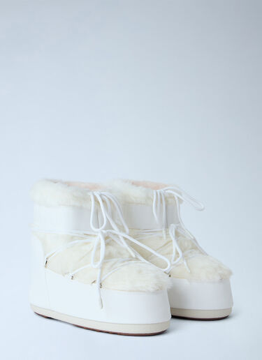 LN-CC® - Moon Boot: Icon Low Faux Fur Boots - White Moon Boot Icon Low Faux Fur Boots White mnb0366016