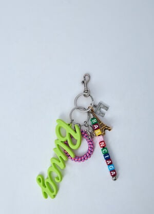 Balenciaga Logo Motif Keyring Silver bal0260011