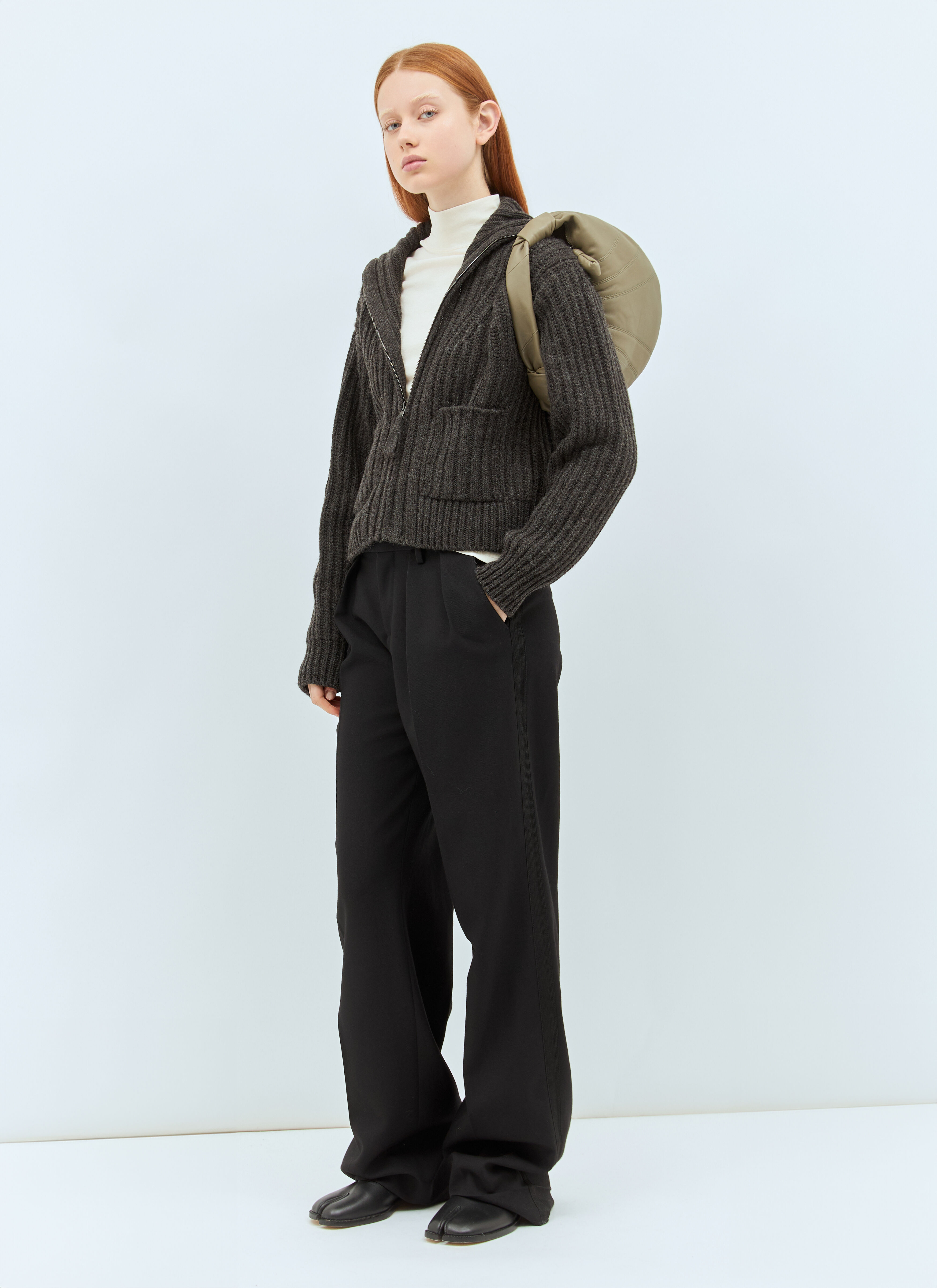 LEMAIRE ルメール 24AW Trucker Collar Zipped Cardigan ジップアップカーディガン TO1263 LK1029 ベージュ S Lemaire Trucker Collar Zip Cardigan in Grey für Damen | LN-CC®