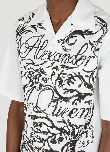 Alexander McQueen Printed Short Sleeved Shirt White amq0148002