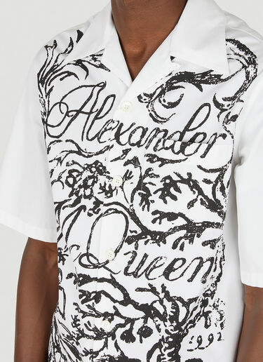 Alexander McQueen 프린트 반팔 셔츠 화이트 amq0148002