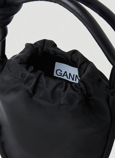 GANNI Small Knot Bucket Handbag Black gan0253043