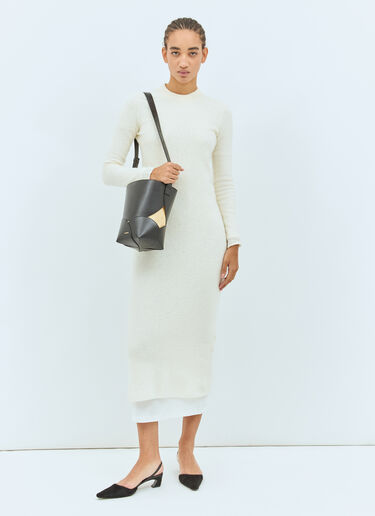 Jil Sander 울 니트 미디 원피스  오프 화이트 jil0257004