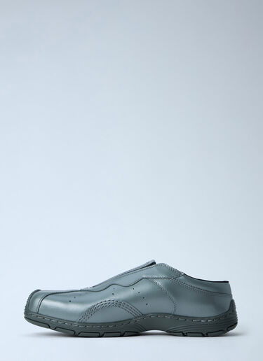 Dr. Martens Aurix Gunmetal Satin Finish Leather Slip Ons Grey drm0365006