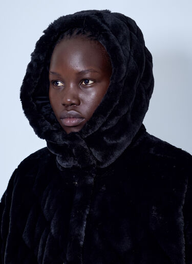 LN-CC® - Moncler: Reversible Hooded Cape - Black Moncler Reversible Hooded Cape Black mon0266027