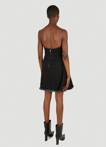 Alexander McQueen Strapless Denim Dress Black amq0250044