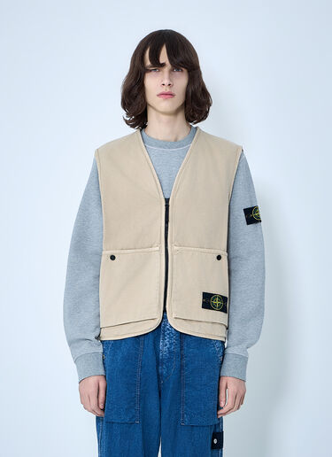 Stone Island Cotton Twill Utility Vest Beige sto0164077