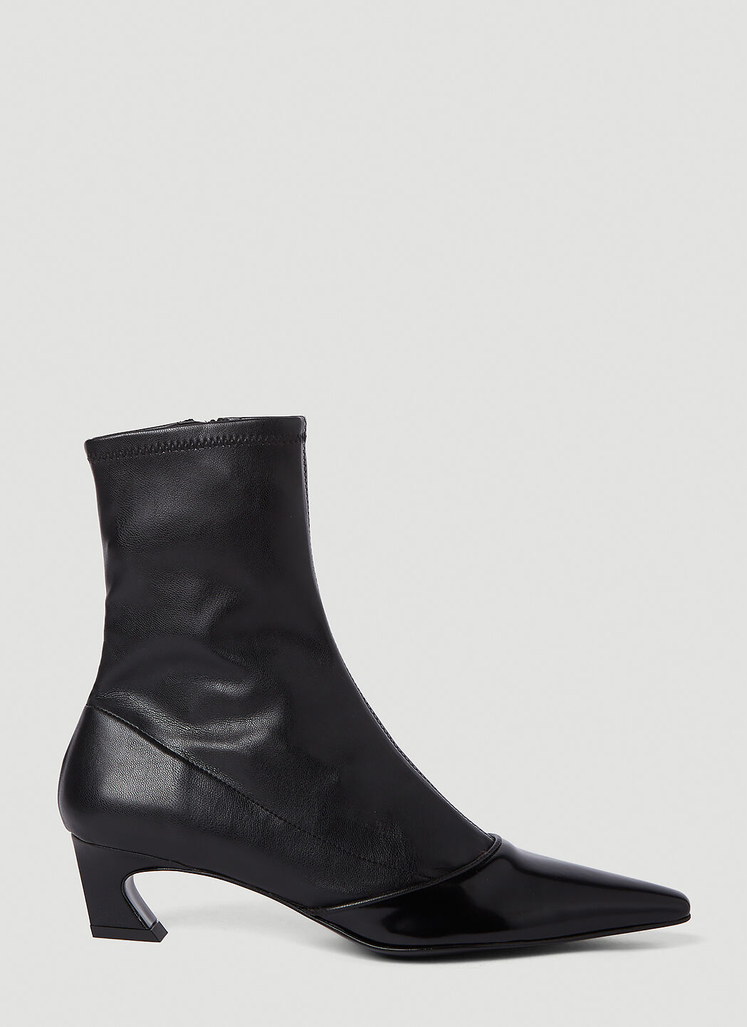 Acne Studios Patent Toe Ankle Boots in Black LN CC