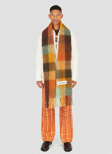 Acne Studios Fringed Check Scarf Multicolour acn0148066
