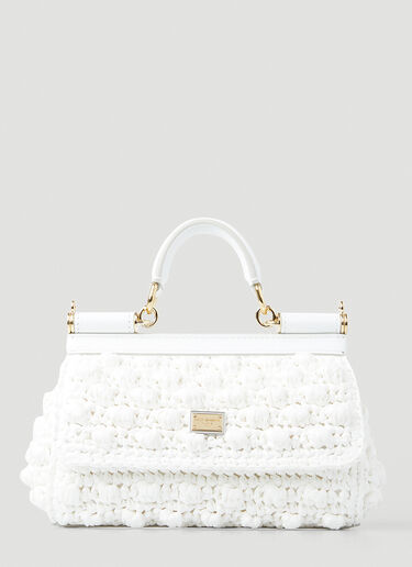 Dolce & Gabbana Small Crochet Sicily Handbag White dol0247106