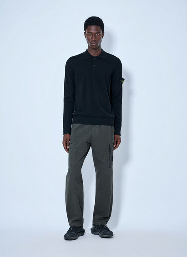 Stone Island 長袖ポロニット ブラック sto0165010