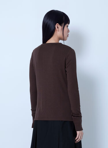 LN-CC® - Studio Nicholson: Roane Long Sleeve Henley - Brown Studio Nicholson Roane Long Sleeve Henley Brown stn0265009