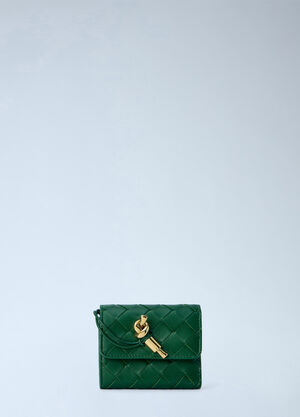 Bottega Veneta Andiamo Tri-Fold Leather Wallet Green bov0265041
