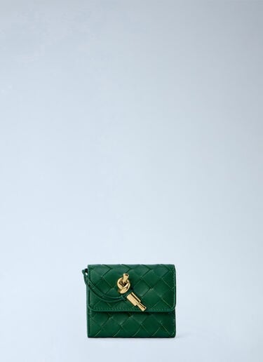 Bottega Veneta Andiamo Tri-Fold Leather Wallet Green bov0265041
