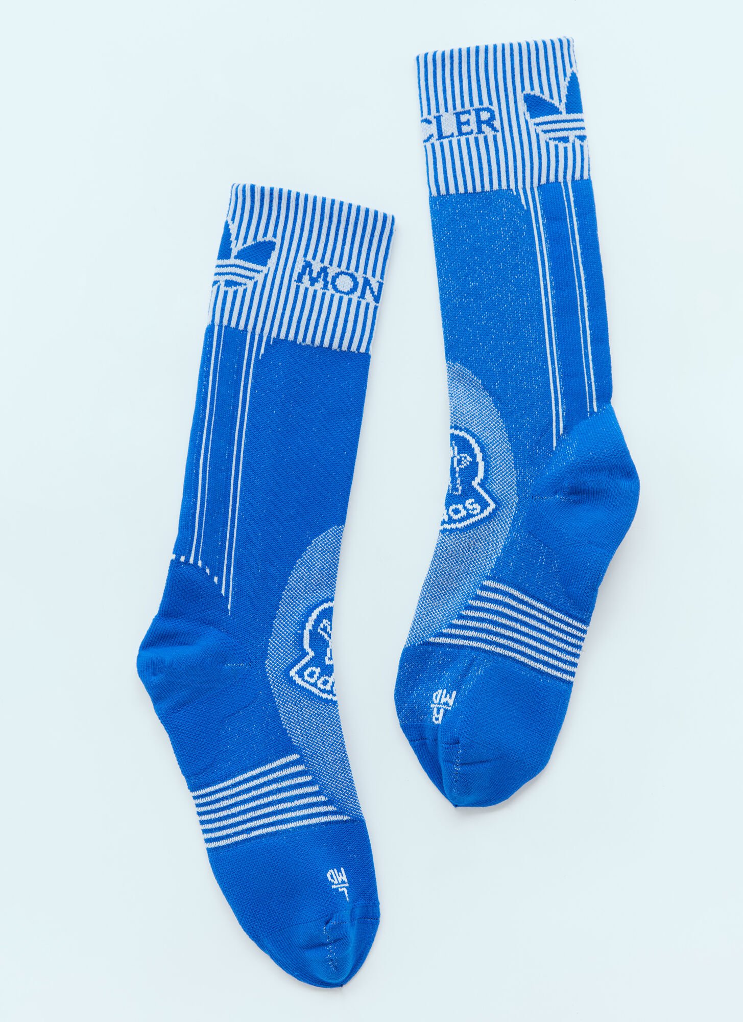 Shop Moncler X Adidas Originals Logo Jacquard Socks In Blue