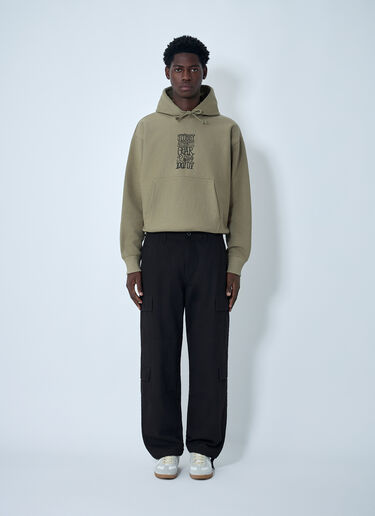Stüssy Logo Motif Hooded Sweatshirt Olive sts0162025
