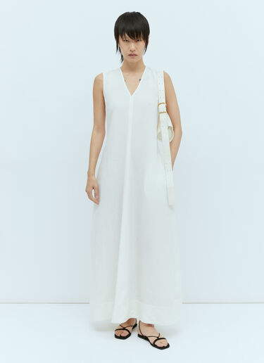 TOTEME Fluid V Neck Maxi Dress White tot0256013