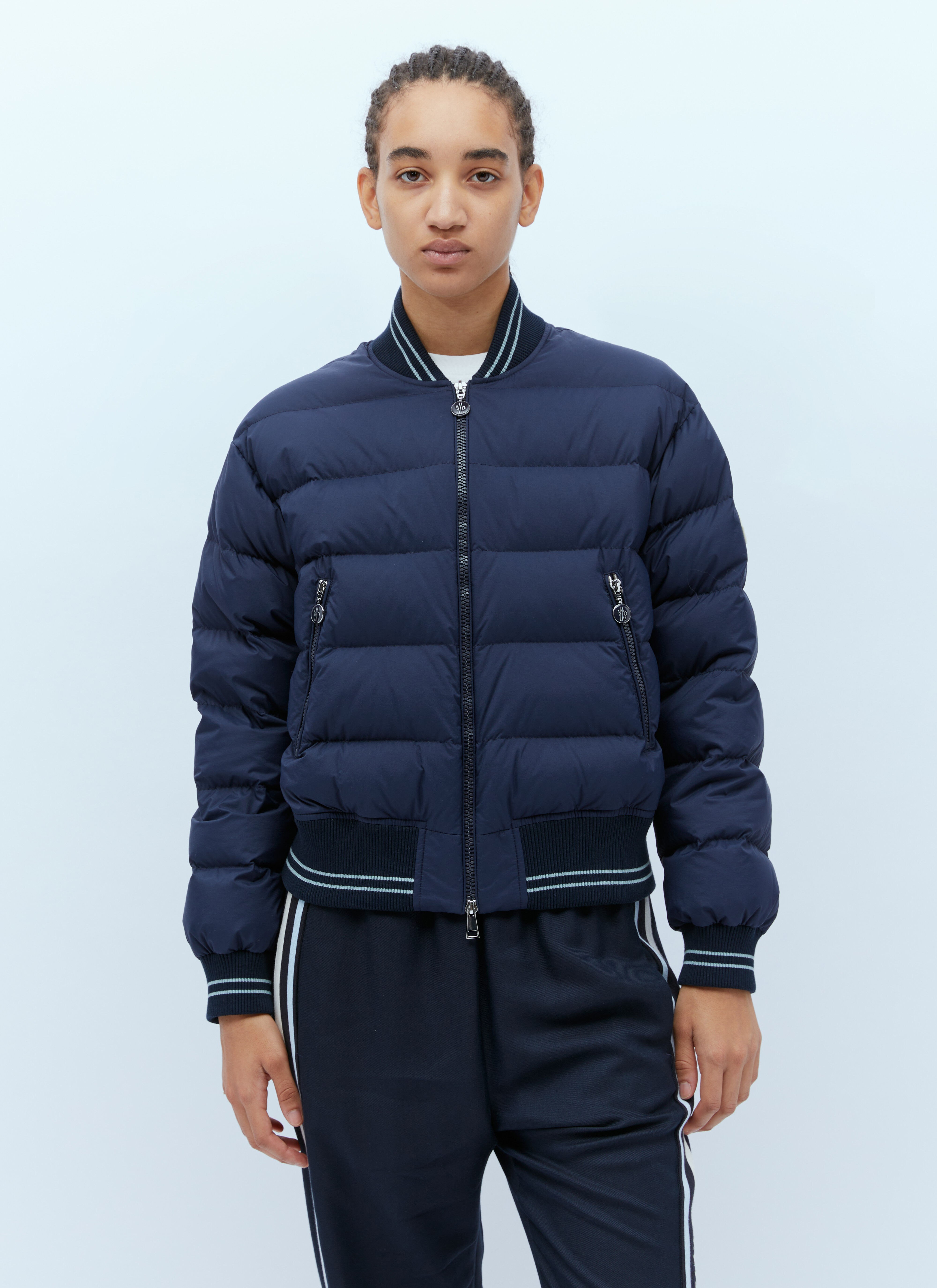 Moncler Argo Bomber Jacket in Navy fur Damen LN CC