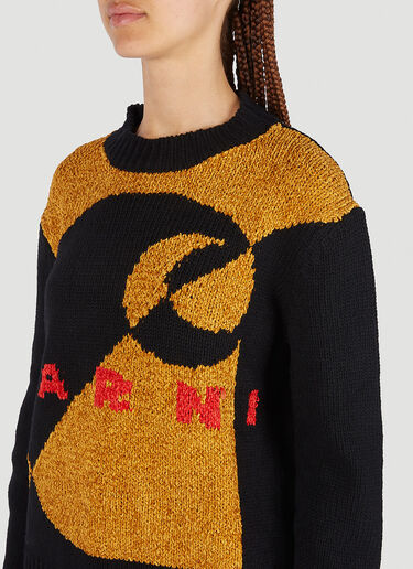 Marni x Carhartt 블렌디드 로고 인타르시아 스웨터 블랙 mca0250007
