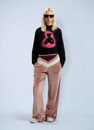 Spray Bear Fitted Crew Sweatshirt Palm Angels Spray Bear Fitted Crew Sweatshirt Black pma0262076