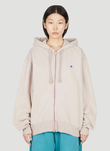 Acne Studios Zip Up Hooded Sweatshirt Beige acn0353017