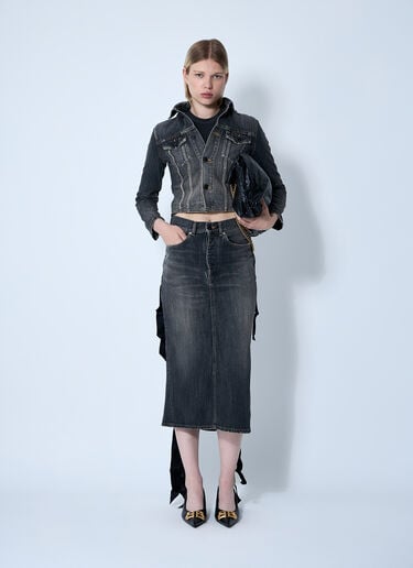 Balenciaga Lace-Up Skirt Dark Grey bal0260001