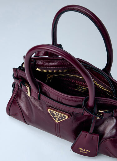 LN-CC® - Prada: Mini Bonnie Leather Handbag - Bordeaux Prada Mini Bonnie Leather Handbag Bordeaux pra0266030
