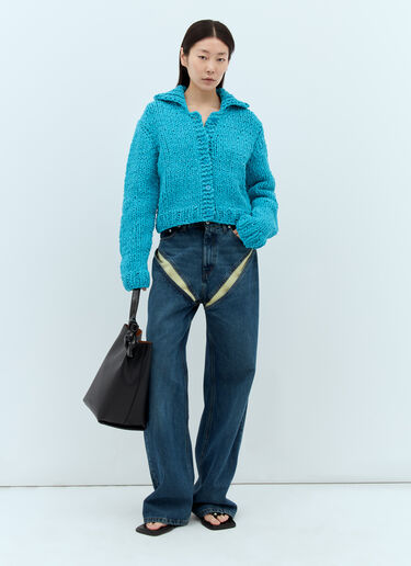 JW Anderson Chenille Cardigan Blue jwa0257012