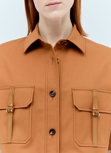 Max Mara 면 캔버스 크롭 재킷  브라운 max0256008