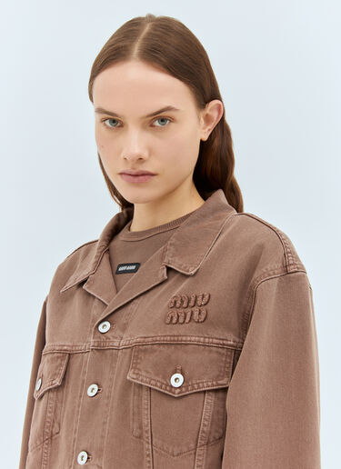 Miu Miu 가먼트 다이 데님 재킷 브라운 miu0259005