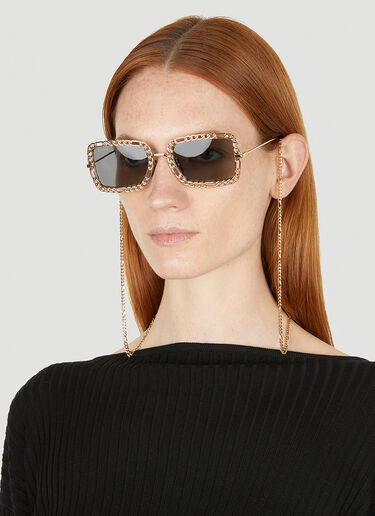 Gucci Chain Frame Sunglasses Gold guc0247361