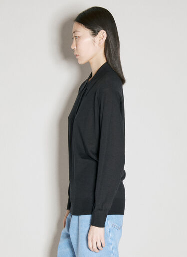 Cashmere Polo Sweater Prada Cashmere Polo Sweater Black pra0256053