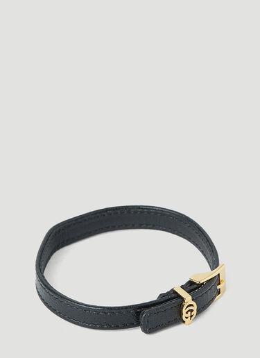 Gucci Double G Leather Bracelet Black guc0245207